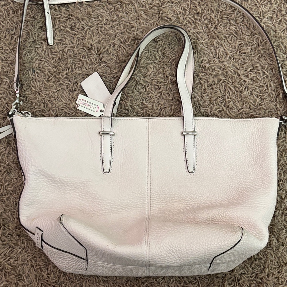 Coach Off-White Leather Tote